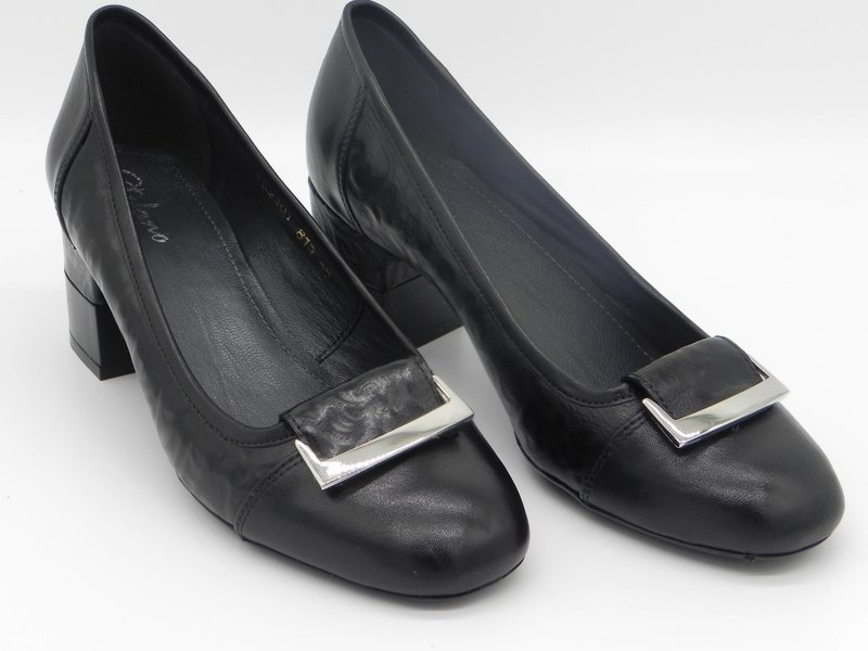 Pantofi femei din piele box negru, 16230101-37,