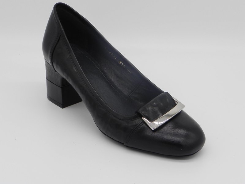 Pantofi femei din piele box negru, 16230101-37,